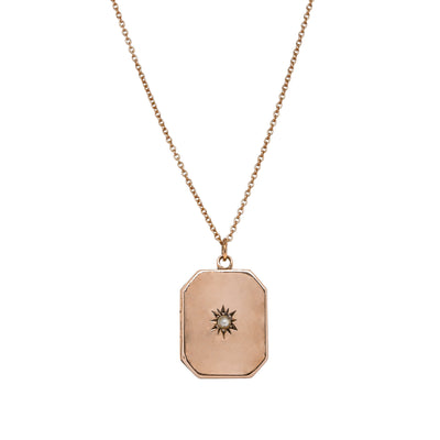 Vintage 9ct Rose Gold Seed Pearl Set Locket - Necklace - Walker & Hall