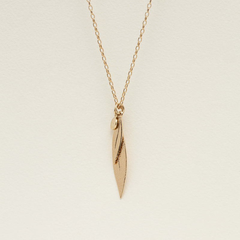 Deja Vu 14ct Yellow Gold Karen Walker Leaf Pendant - Necklace - Walker & Hall