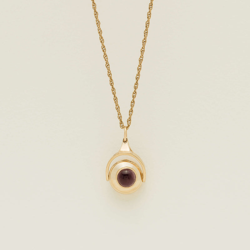 Deja Vu 9ct Yellow Gold Amethyst Spinner Pendant - Necklace - Walker & Hall