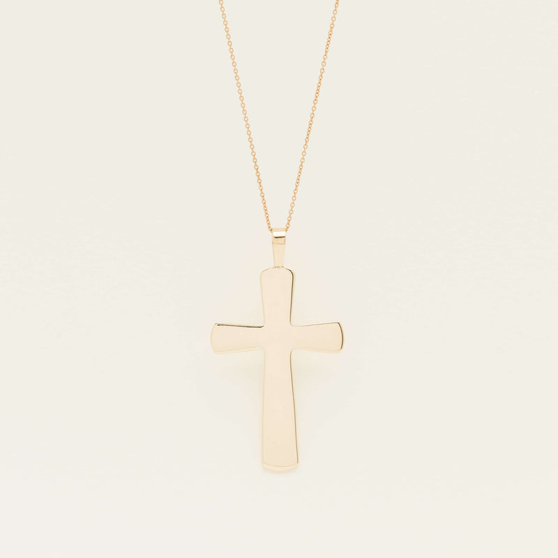 Deja Vu 9ct Yellow Gold Large Cross Pendant - Necklace - Walker & Hall