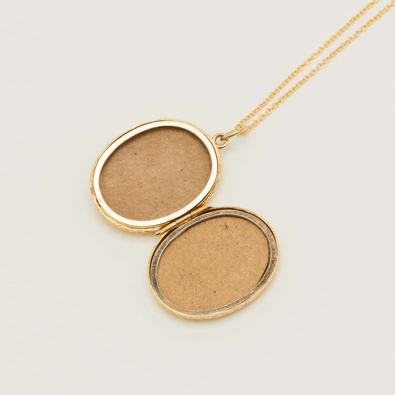 Vintage 18ct Yellow Gold Enamel & Seed Pearl Locket Pendant - Necklace - Walker & Hall