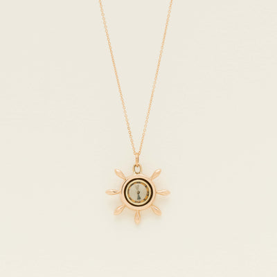 Vintage 9ct Rose Gold Ship's Wheel Compass Pendant - Pendant - Walker & Hall