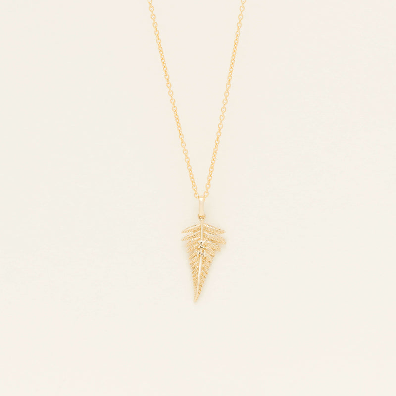 9ct Yellow Gold New Zealand Fern Pendant - Necklace - Walker & Hall