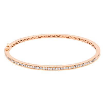 18ct Rose Gold 1.90ct Diamond Bangle-Bracelet-Walker & Hall