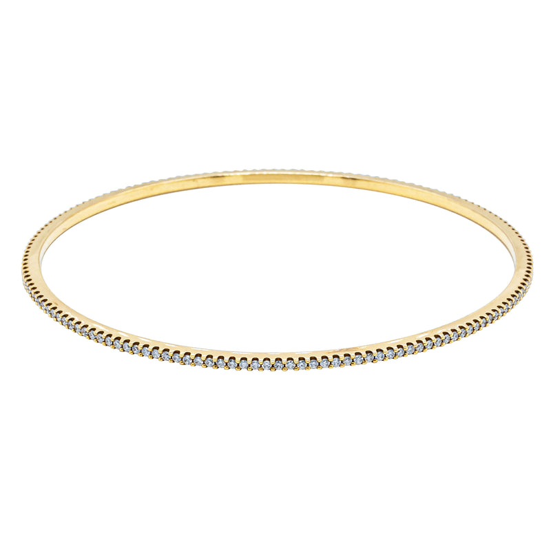 18ct Yellow Gold 1.03ct Diamond Eternity Bangle-Bracelet-Walker & Hall
