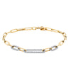 18ct Yellow & White Gold .29ct Diamond Link Bracelet-Bracelet-Walker & Hall