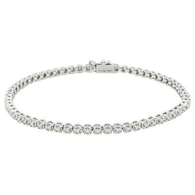 14ct White Gold .63ct Diamond Ava Tennis Bracelet-Bracelet-Walker & Hall