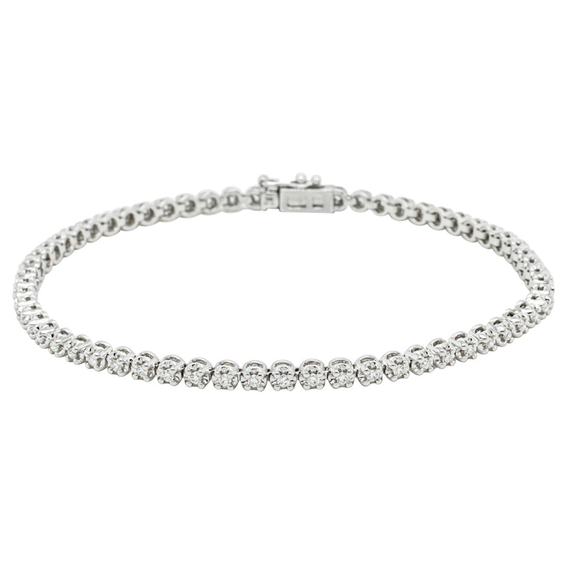 14ct White Gold .63ct Diamond Ava Tennis Bracelet-Bracelet-Walker & Hall