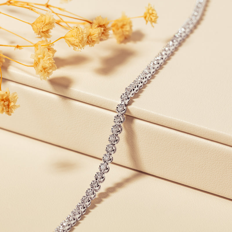 14ct White Gold .63ct Diamond Ava Tennis Bracelet-Bracelet-Walker & Hall