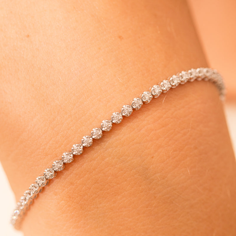14ct White Gold .63ct Diamond Ava Tennis Bracelet-Bracelet-Walker & Hall