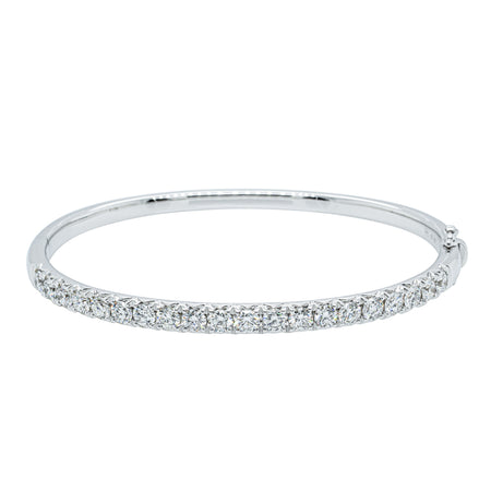 18ct White Gold 3.00ct Diamond Comet Bangle-Bracelet-Walker & Hall