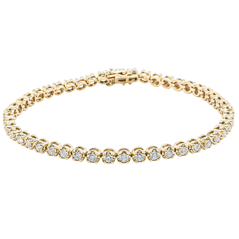 14ct Yellow Gold 2.50ct Diamond Ava Tennis Bracelet-Bracelet-Walker & Hall