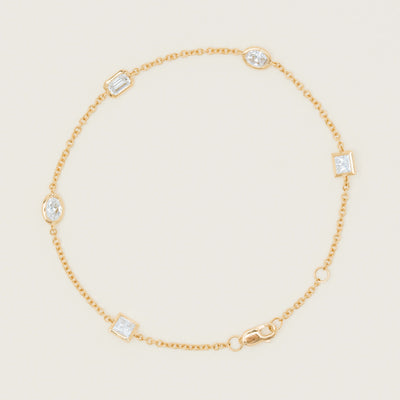 18ct Yellow Gold Diamond Natalia Mixed-Cut Bracelet