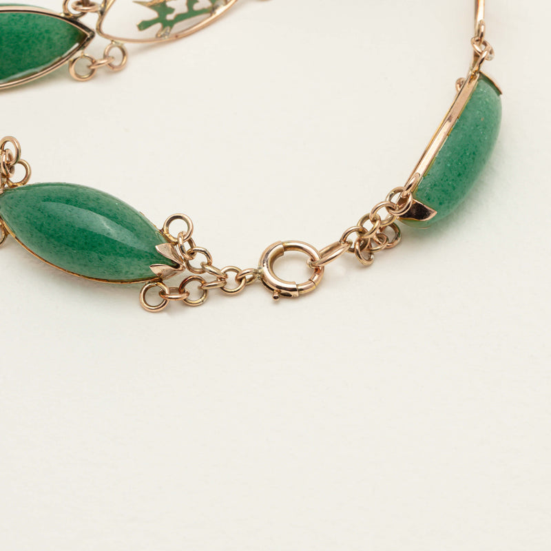 Deja Vu 7ct Rose Gold Chrysoprase Fu Lu Shou Bracelet - Bracelet - Walker & Hall