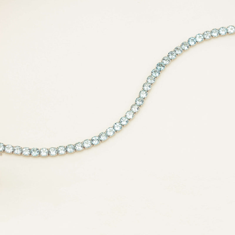 18ct White Gold 19.01ct Aquamarine Octavia Tennis Bracelet - Bracelet - Walker & Hall