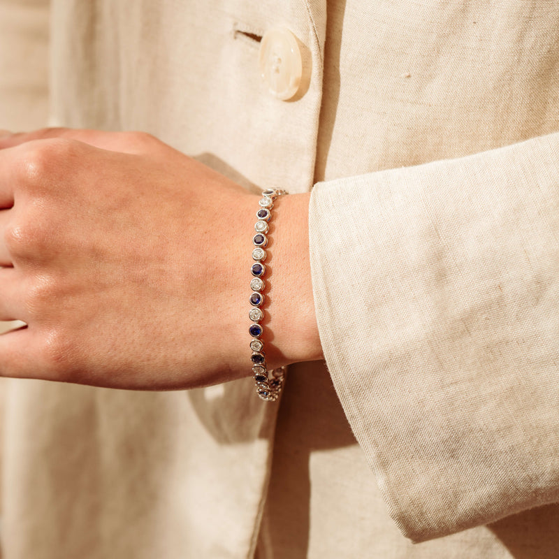 18ct White Gold Sapphire & Diamond Natalia Bracelet