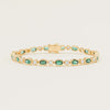 18ct Yellow Gold Oval Emerald & Diamond Natalia Bracelet - Bracelet - Walker & Hall