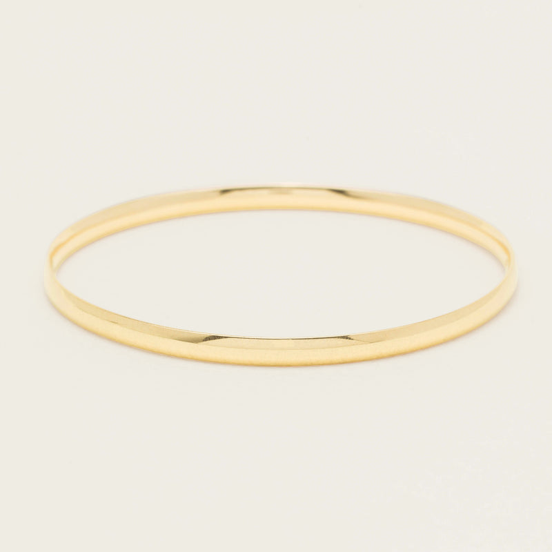 18ct Yellow Gold 4mm Bangle - Bracelet - Walker & Hall