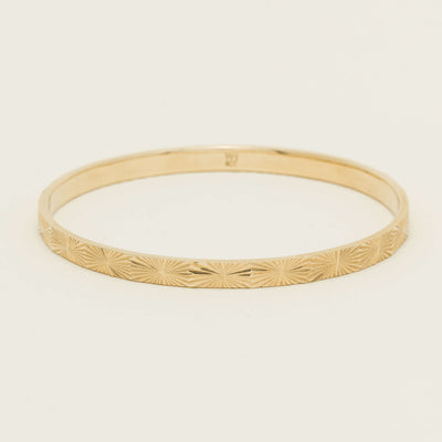 9ct Yellow Gold Reflections Bangle - Bracelet - Walker & Hall