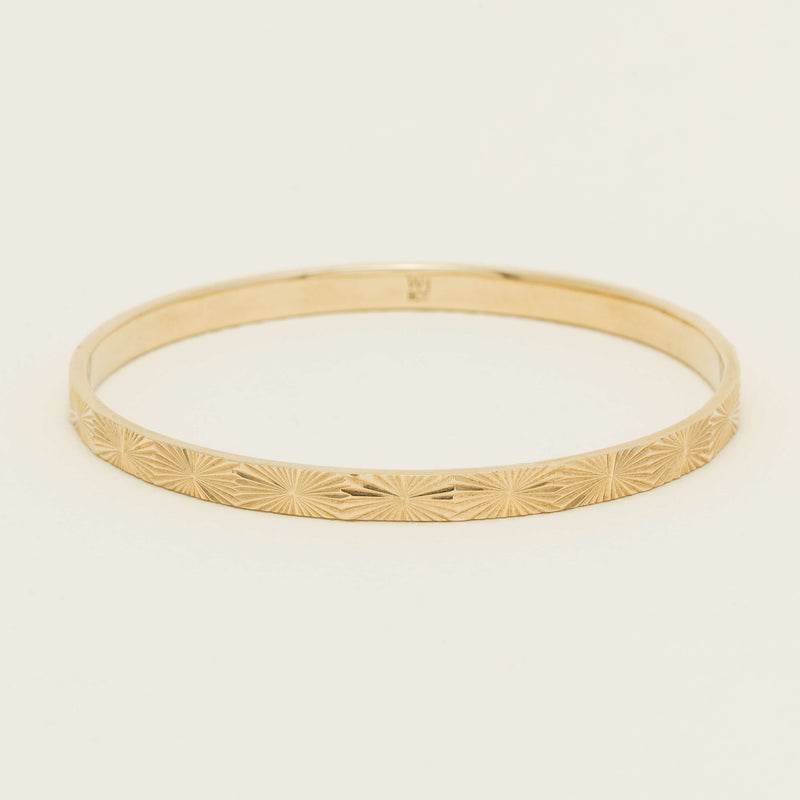 9ct Yellow Gold Reflections Bangle - Bracelet - Walker & Hall
