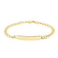 9ct Yellow Gold Curb Link ID Bracelet-Bracelet-Walker & Hall