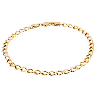 Deja Vu 9ct Yellow Gold Curb Link Bracelet-Bracelet-Walker & Hall
