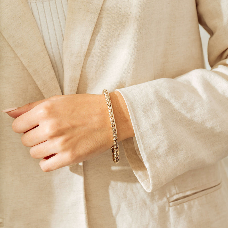 9ct Yellow Gold Foxtail Bracelet-Bracelet-Walker & Hall