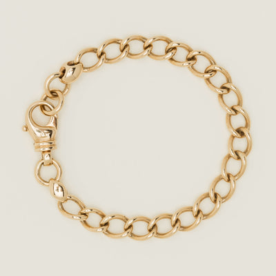 Deja Vu 9ct Yellow Gold 7.2mm Curb Link Bracelet - Bracelet - Walker & Hall