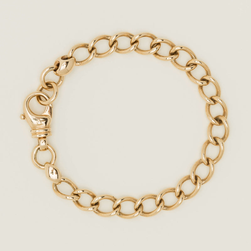Deja Vu 9ct Yellow Gold 7.2mm Curb Link Bracelet - Bracelet - Walker & Hall