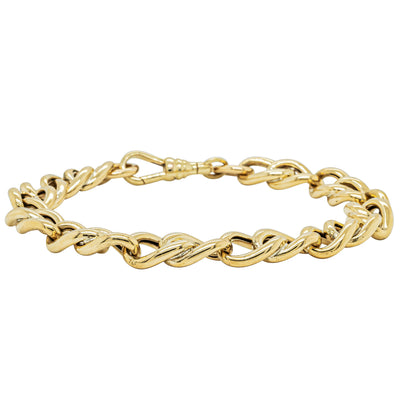 Deja Vu 9ct Yellow Gold Hollow Curb Link Bracelet 20cm - Bracelet - Walker & Hall