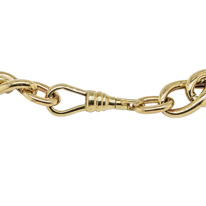 Deja Vu 9ct Yellow Gold Hollow Curb Link Bracelet 20cm - Bracelet - Walker & Hall
