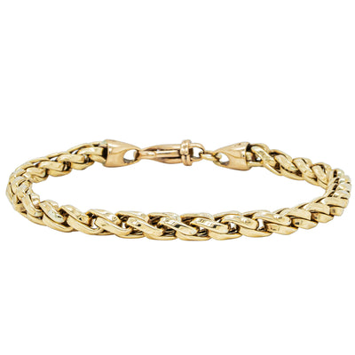 Deja Vu 9ct Yellow Gold Hollow Twist Link Bracelet - Bracelet - Walker & Hall