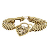 Deja Vu 9ct Yellow Gold 8-Bar Gate Bracelet with Filigree Padlock - Bracelet - Walker & Hall