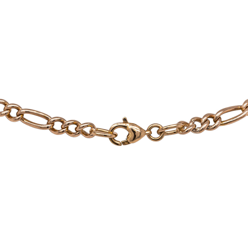 Deja Vu 15ct Rose & 18ct Yellow Gold Figaro Bracelet 18.5cm - Bracelet - Walker & Hall