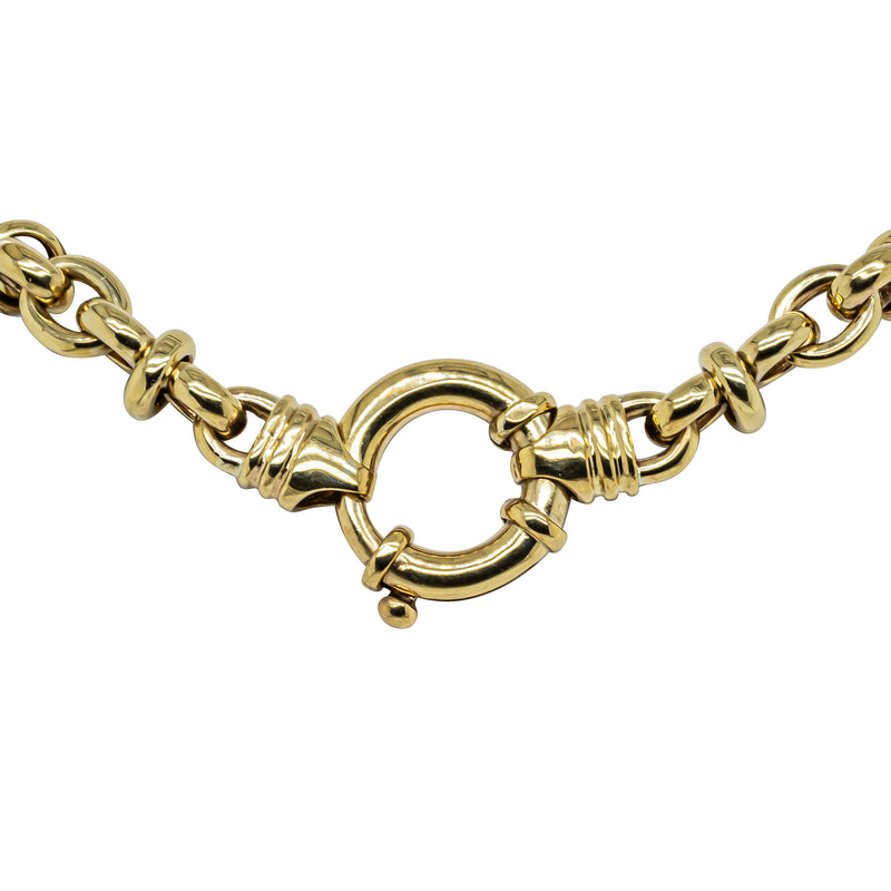Deja Vu 9ct Yellow Gold Hollow Fancy Round Link Bracelet - Bracelet - Walker & Hall
