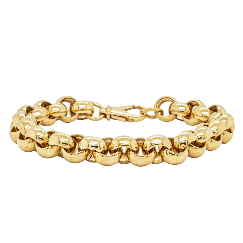 Deja Vu 9ct Yellow Gold Belcher Link Bracelet 20.5cm - Bracelet - Walker & Hall