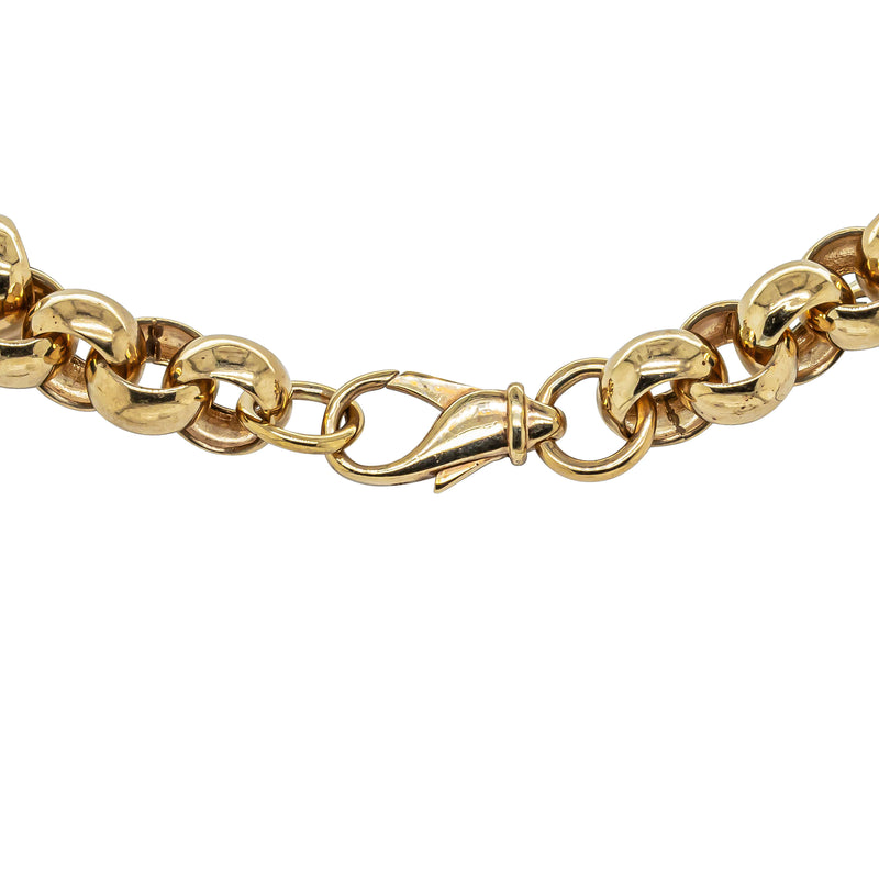 Deja Vu 9ct Yellow Gold Belcher Link Bracelet 20.5cm - Bracelet - Walker & Hall