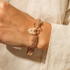 Deja Vu 9ct Rose Gold Gate Bracelet w/ Heart Padlock 19.5cm - Bracelet - Walker & Hall