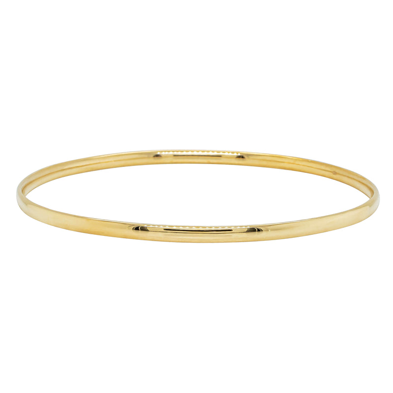Deja Vu 9ct Yellow Gold Solid Bangle - 64mm - Bracelet - Walker & Hall