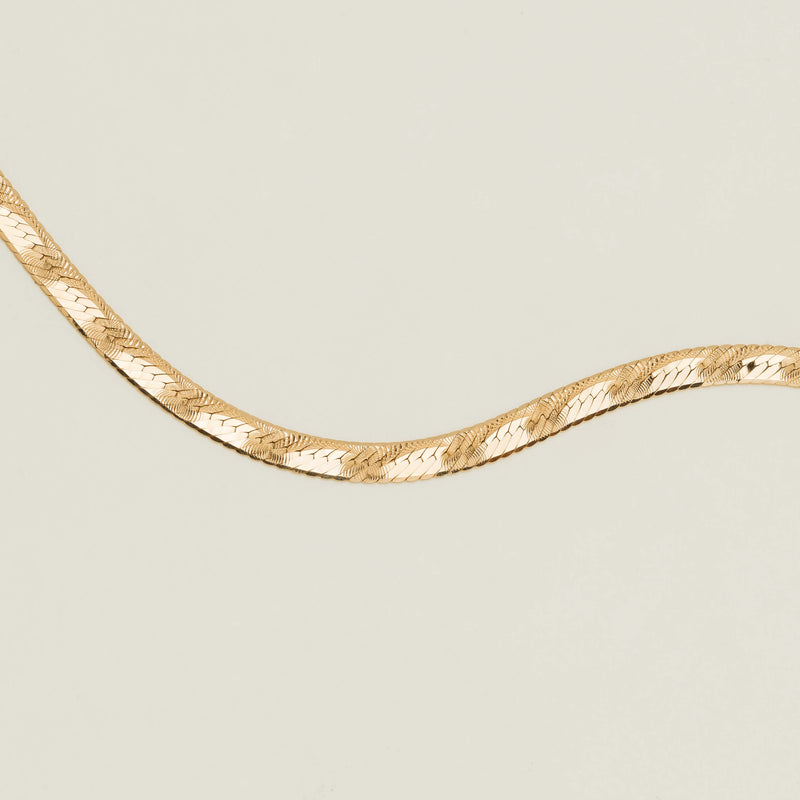 Deja Vu 14ct Yellow Gold Flat Ribbon-Style Bracelet - Bracelet - Walker & Hall