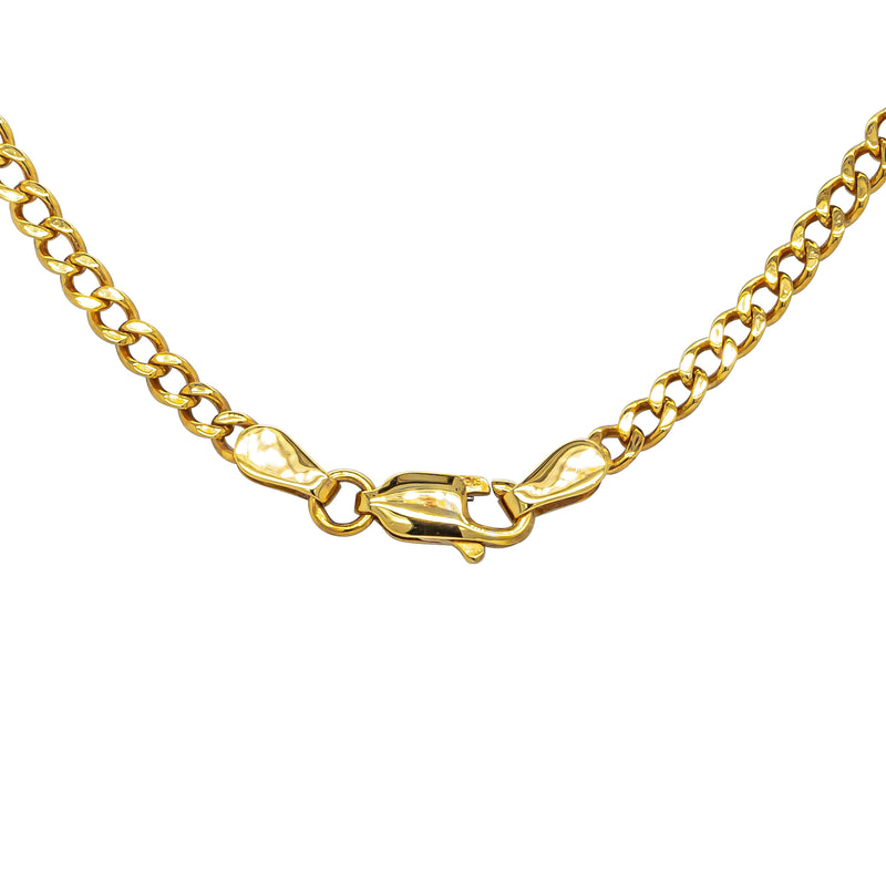 Deja Vu 9ct Yellow Gold Flat Curb Link Bracelet 19cm