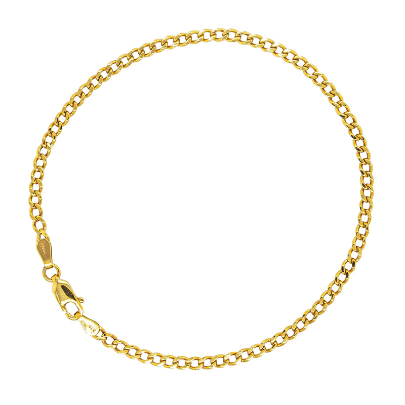 Deja Vu 9ct Yellow Gold Flat Curb Link Bracelet 21.5cm