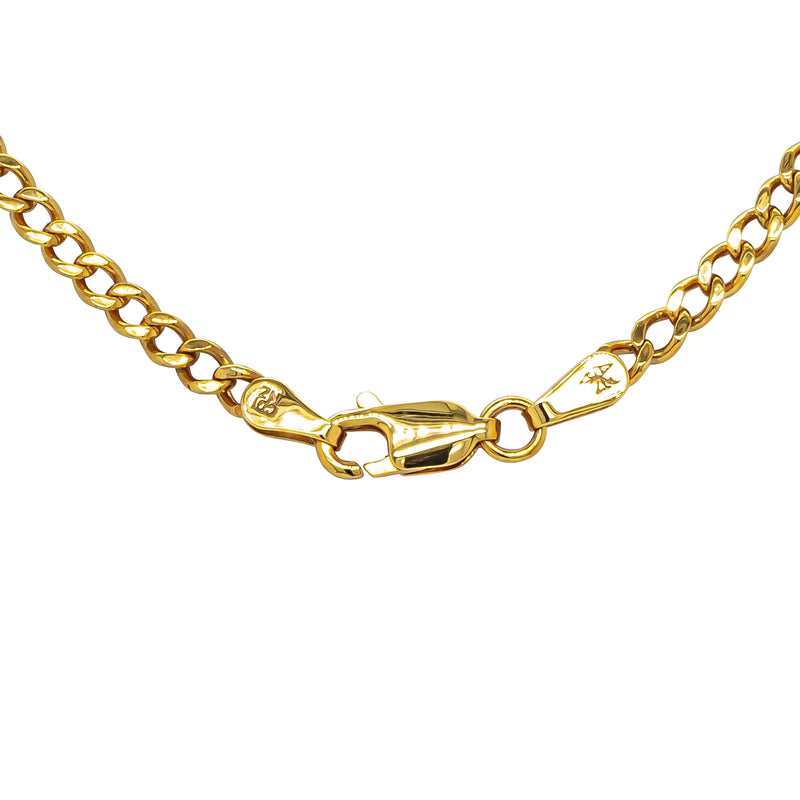 Deja Vu 9ct Yellow Gold Flat Curb Link Bracelet 21.5cm