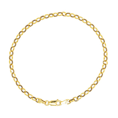 Deja Vu 9ct Yellow Gold Oval Belcher Link Bracelet 21cm - Bracelet - Walker & Hall