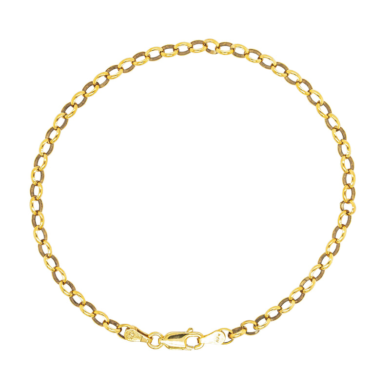 Deja Vu 9ct Yellow Gold Oval Belcher Link Bracelet 21cm - Bracelet - Walker & Hall