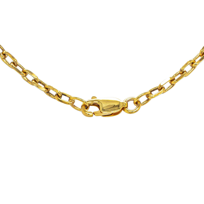 Deja Vu 9ct Yellow Gold Faceted Cable Bracelet 22cm - Bracelet - Walker & Hall