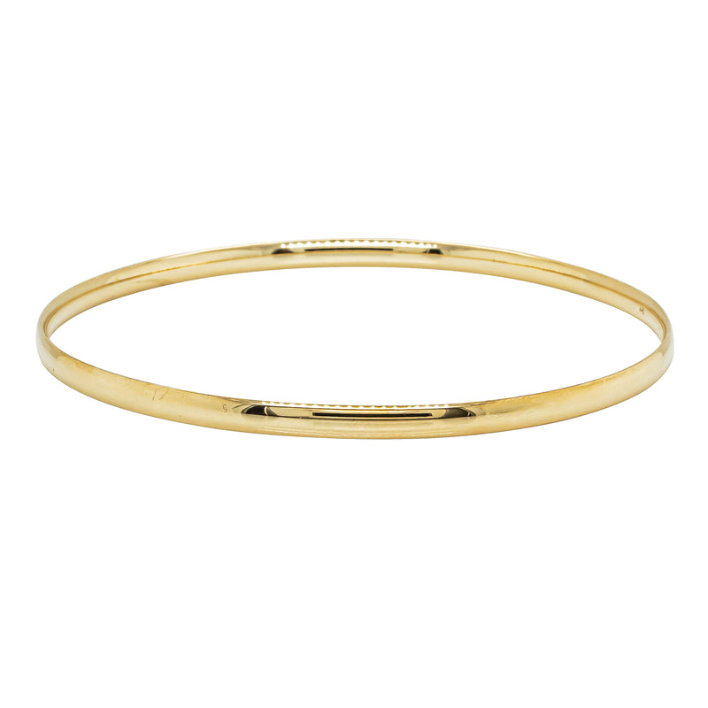 Deja Vu 9ct Yellow Gold Solid Bangle - 65mm