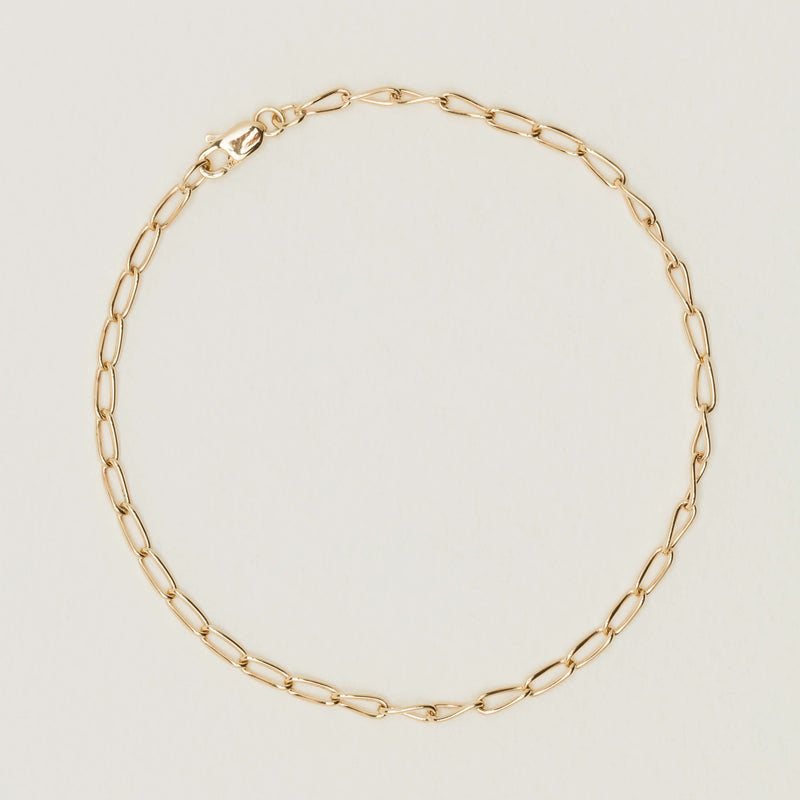 Deja Vu 9ct Yellow Gold Cable Link Bracelet 22cm