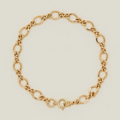 Deja Vu 10ct Yellow Gold Figaro Link Bracelet - Bracelet - Walker & Hall