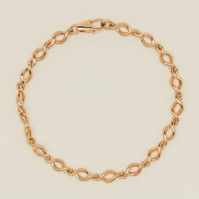 Deja Vu 9ct Rose Gold Infinity Link Bracelet - Bracelet - Walker & Hall